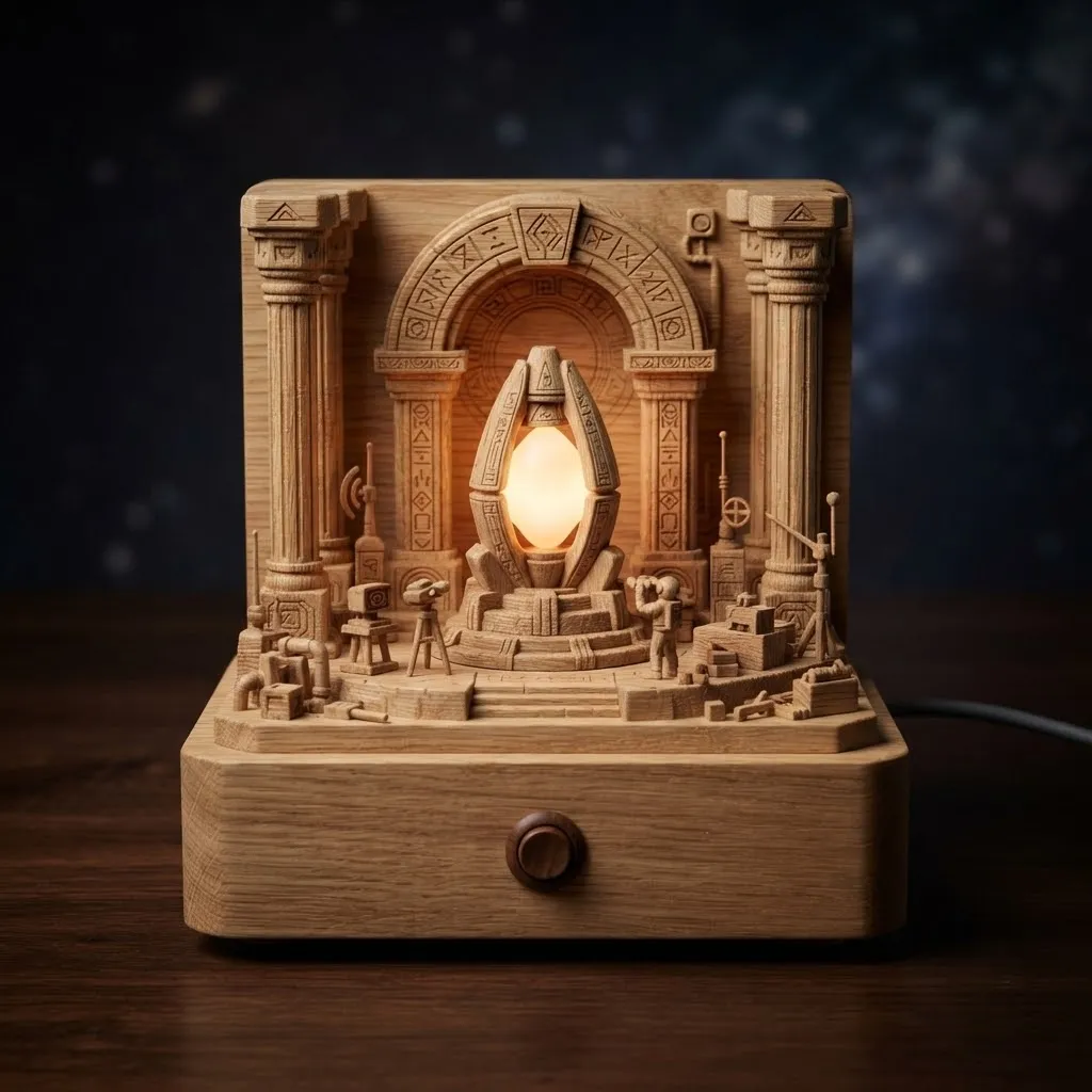 Wooden Galactic Archaeologist Night Light